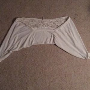 Cream colored childrens lace shawl